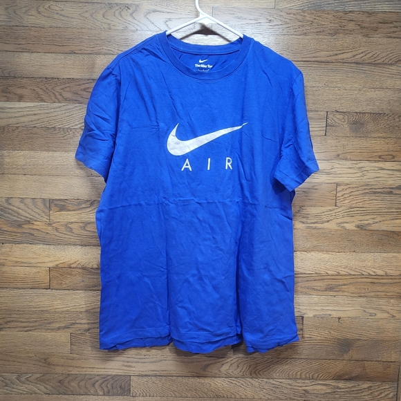 The Nike Tee Men's Large (L) Blue AIR Swoosh Logo Short Sleeve T-Shirt - Picture 1 of 4